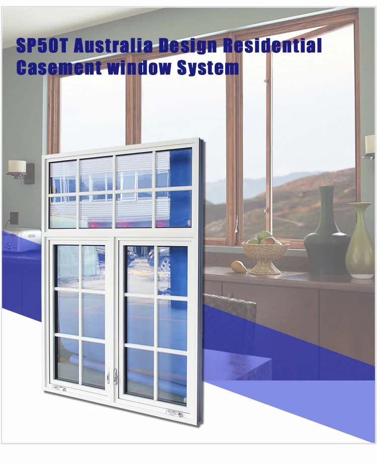 Florida approval grid double panel casement window