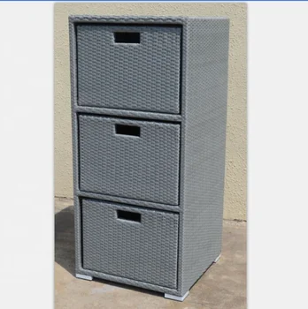 Garden Furniture Rattan Wicker Storage Cabinet Outdoor Garden Furniture Rattan Wicker Storage