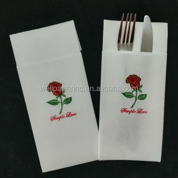 Linen Feel Airlaid Pocket Napkins White Pack of 50 Luxury Quality 