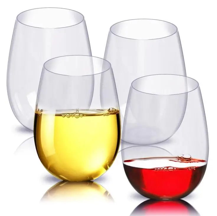 Pet Custom Stemless Unbreakable Acrylic Plastic Wine Cups For Wine ...