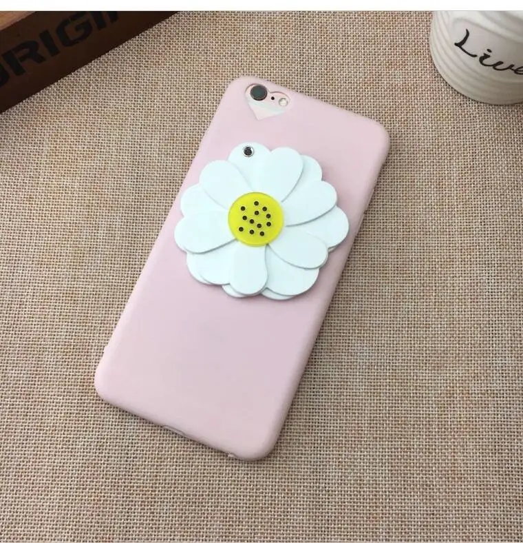 Cute 3d Daisy Flower Makeup Mirror Soft Tpu Silica Gel Phone Case For Iphone 5 5s Se 6 6s Plus 7 8 X Candy Color Back Cover Buy High Quality Case