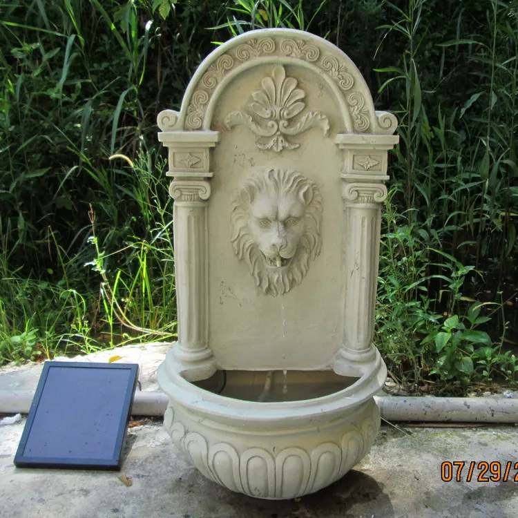Fiberglass Lion Head Wall Fountains With Solar Pump Buy Wall