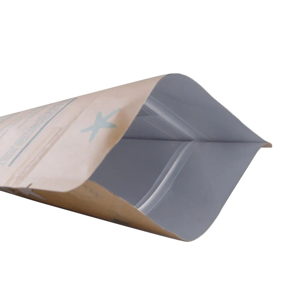 Food Packaging Zipper Kraft Paper Bag Pe Aluminum Laminated Foil Pouch
