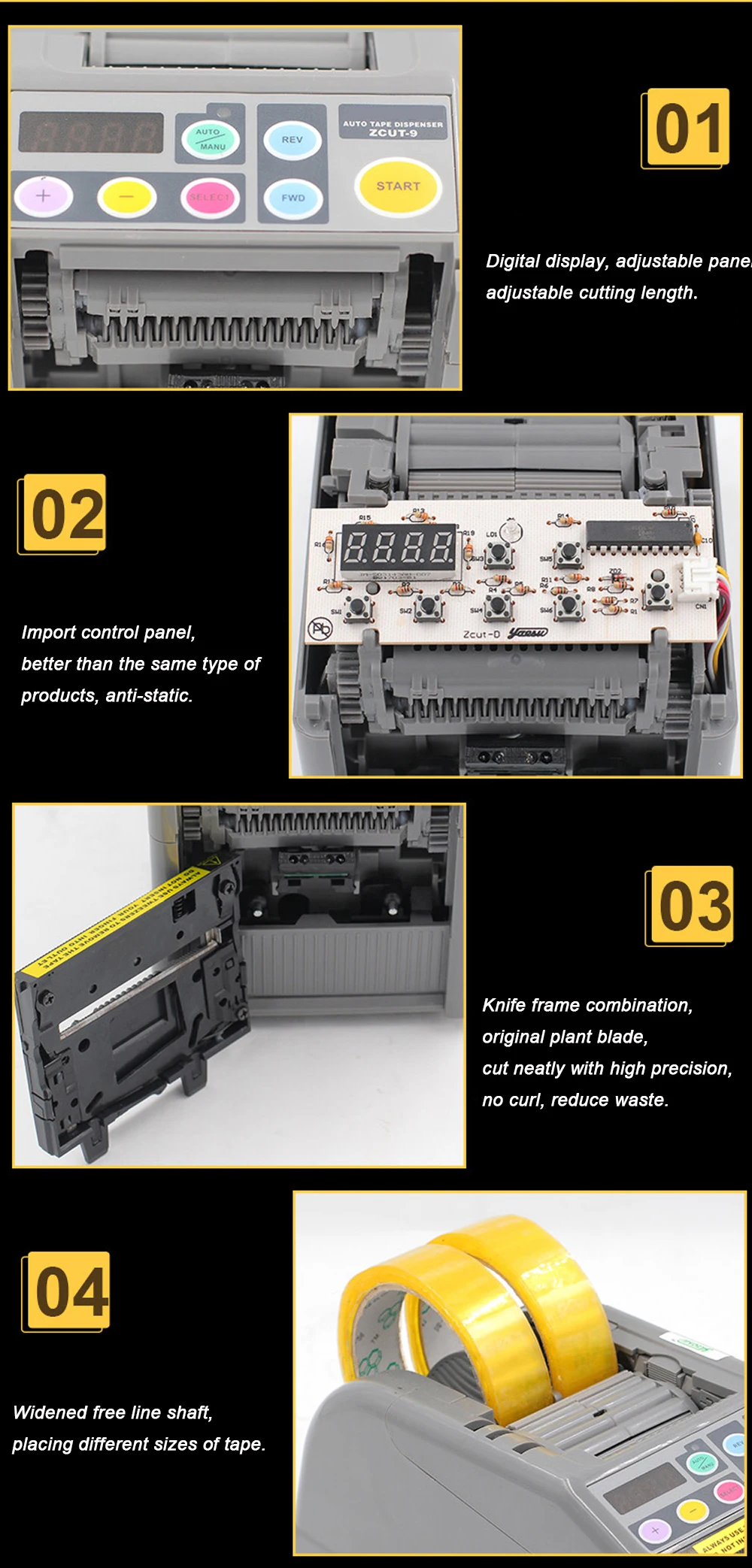 Hot Selling Automatic Zcut 9 Tape Dispenser / Tape Cutting Machine