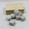 Wholesale non melting reusable OEM /ODM granite ice cube with wooden box
