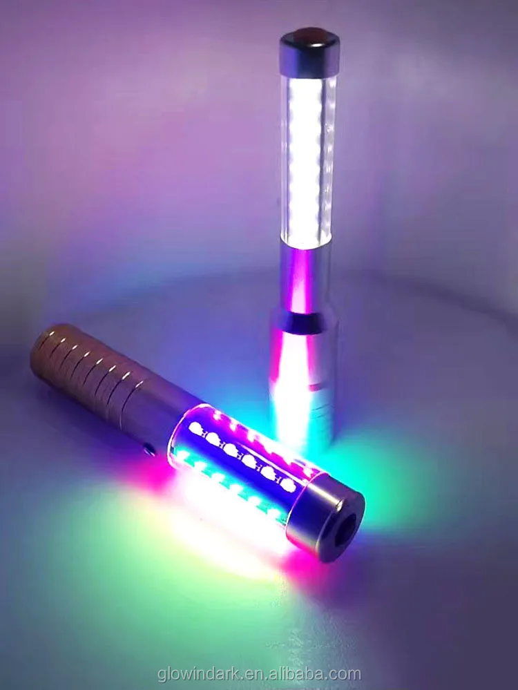 Rechargeable Champagne Bottle Led Strobe Stick Baton Colorful Flashing
