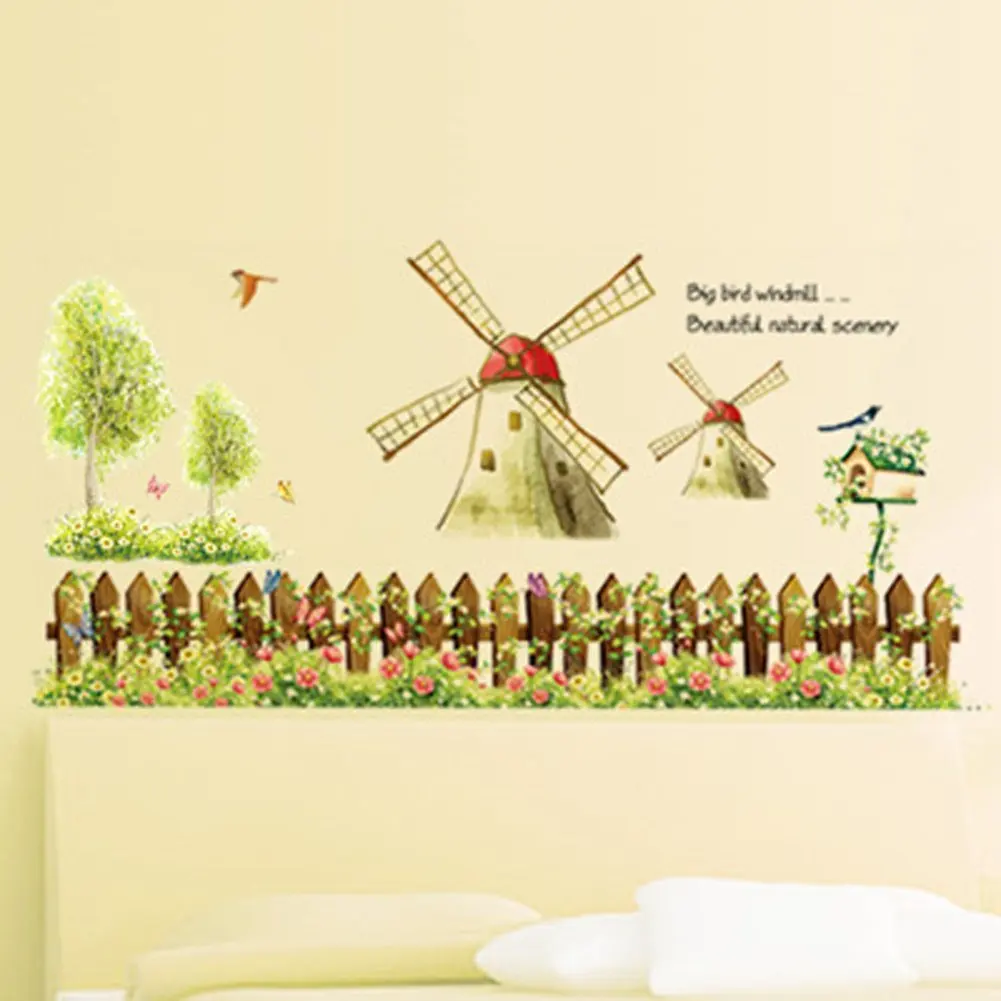 Hoods Red StickAny Car and Auto Decal Series Vintage Windmill Sticker for Windows Doors