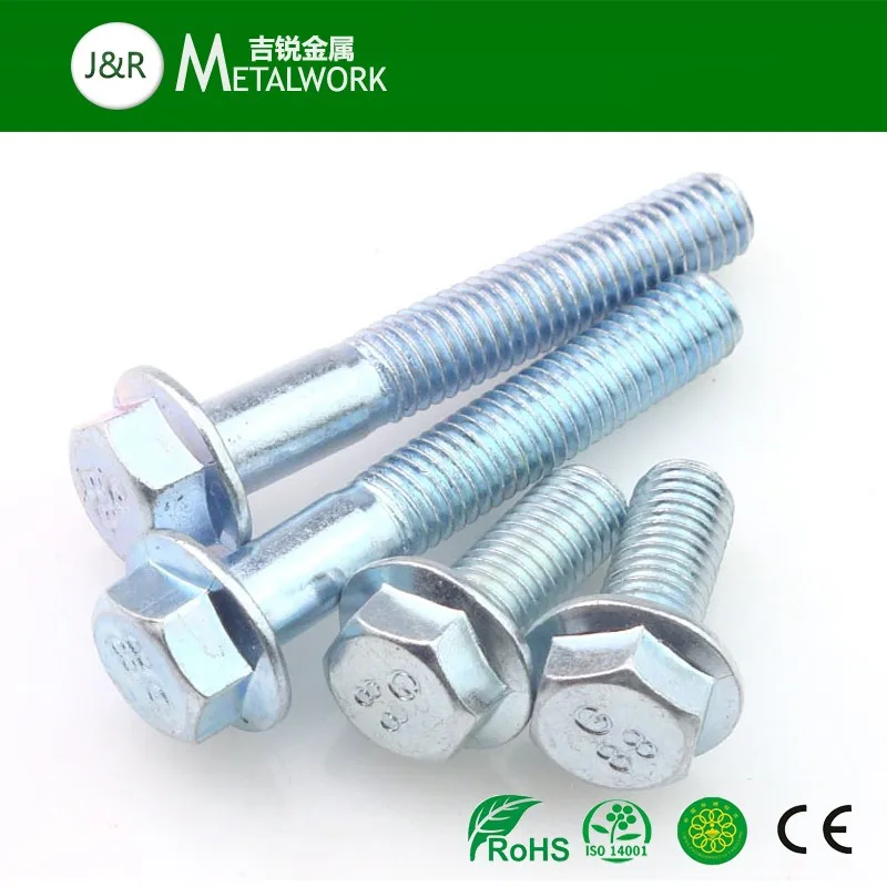 Gs M14 M16 Galvanized Steel Half Threaded Hex Flange Head Bolt Din6921