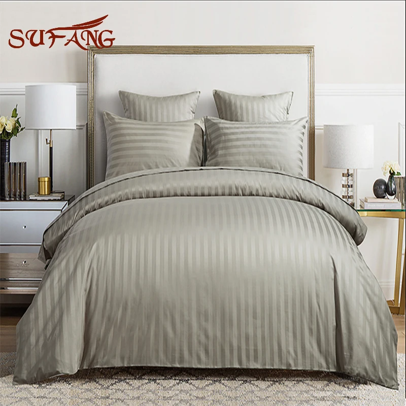 Hotel Supply /grey 500tc Cotton Satin Turkey Made Hotel Bed Linen