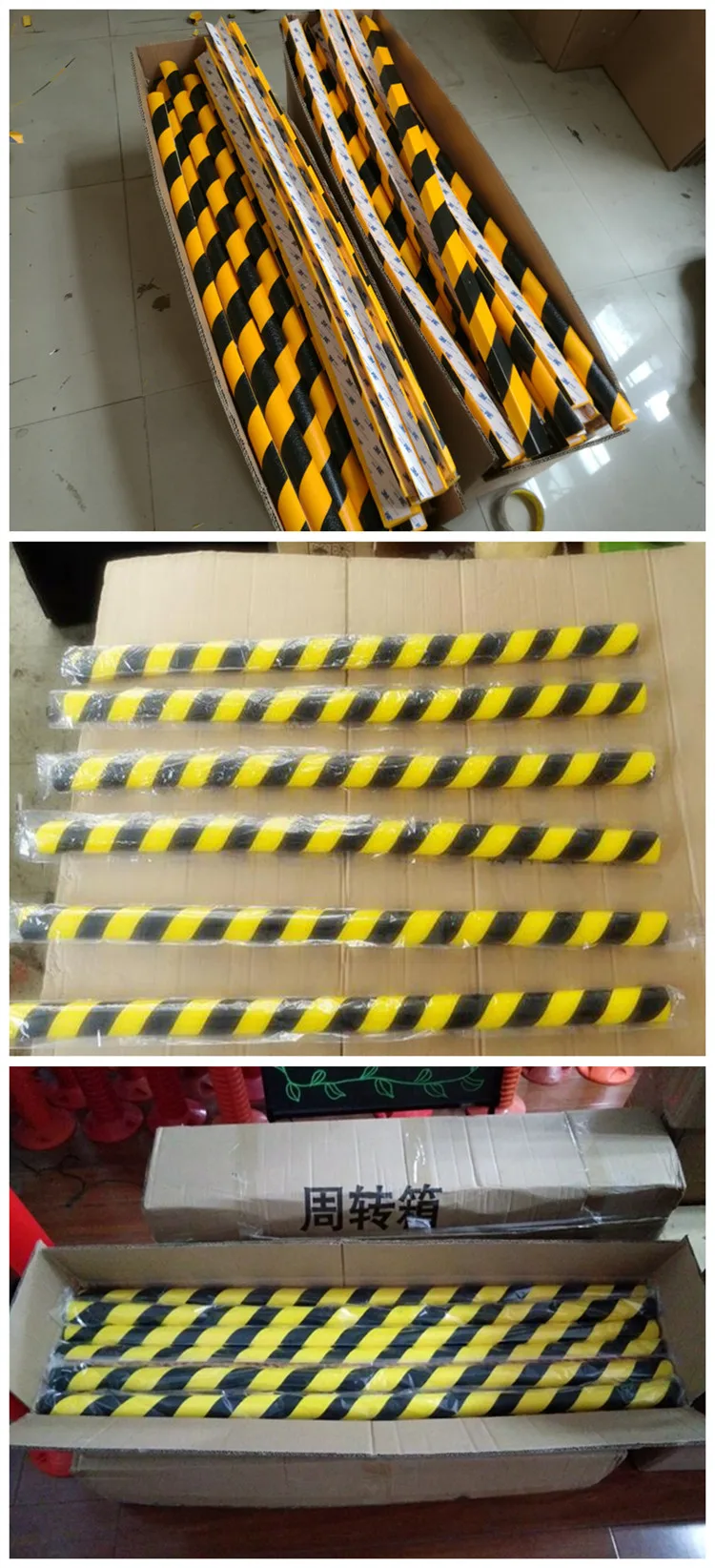 100*6*3cm yellow and black foam wall guard PU corner protector foam corner guard