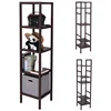 5 Tier DIY Multifunctional Storage Rack&Bamboo Corner Stand,Free Standing Shelf Units