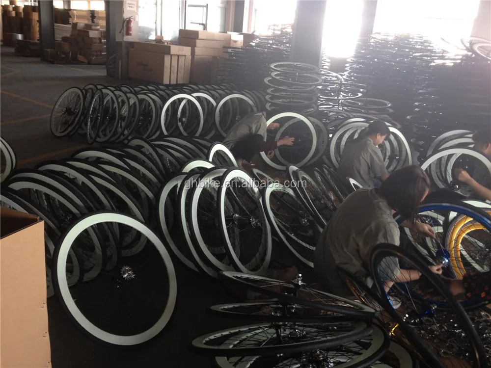 700c Bike Wheel Set Colorful Fixed Gear Bike Wheel Set 43mm Rim Fixie