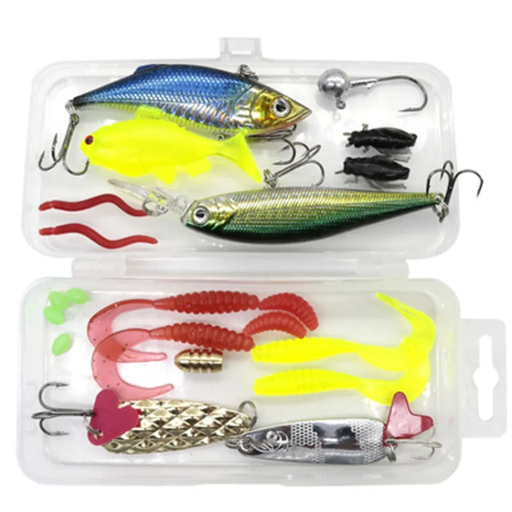 22pcs Freshwater And Seawater Artificial Hard Vib Minnow Sequins