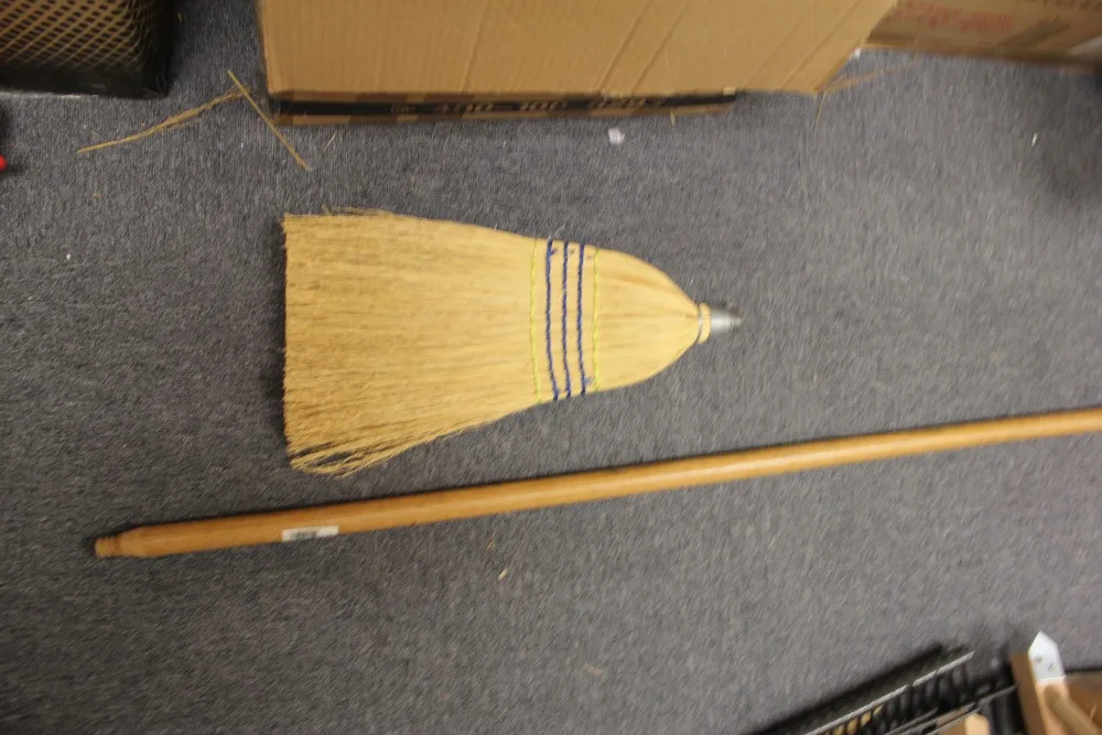 Wheat Straw Broom With Wooden Handle Broom Straw For Household Cleaning