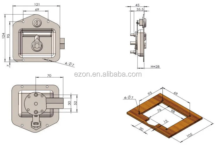 Edelstahl Elektrische Tür Schrank Blendenschloss/metall Flache
