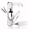Stainless steel composite fork multifunctional 6-open knife multi-purpose composite folding knife