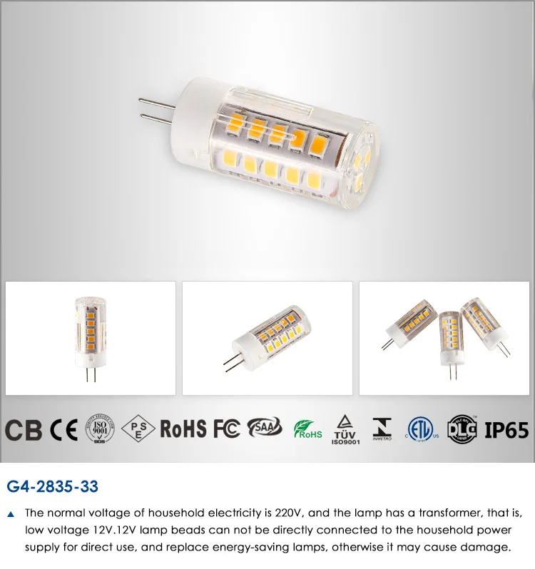 China supplier CE Ceramic +PC 3W g4 2835 led bulb
