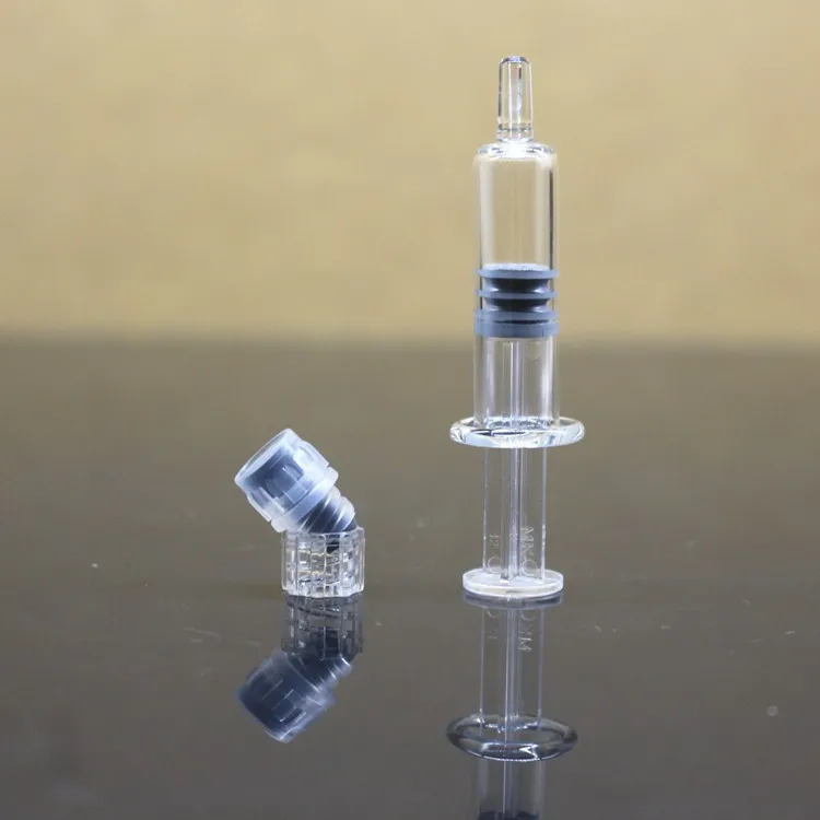 Cosmetic Glass Injection Bottle 1ml For Essential Clear Glass Syringe 