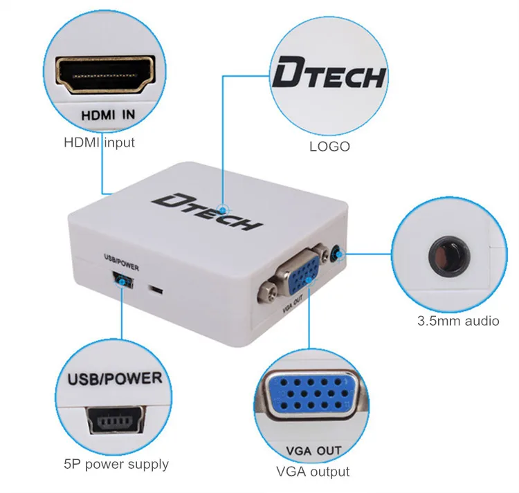 Detch Hdmi In Vga Out 1920*1080 Hdmi To Vga Converter Buy Hdmi To Vga