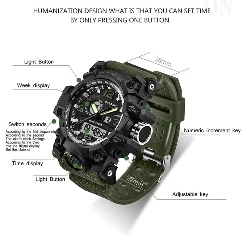 Luxury Japan PC Movement 3ATM Men Wrist Watches 