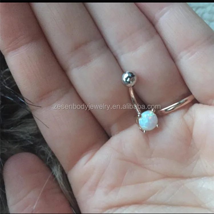 Hot Selling Splendid Stainless Steel Piercing Jewelry Opal