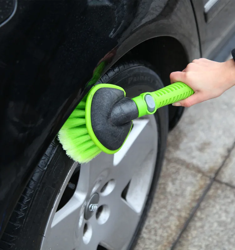 Pp Plastic Car Green Wheel Wash Cleaning Brush Buy Car Cleaning Brush