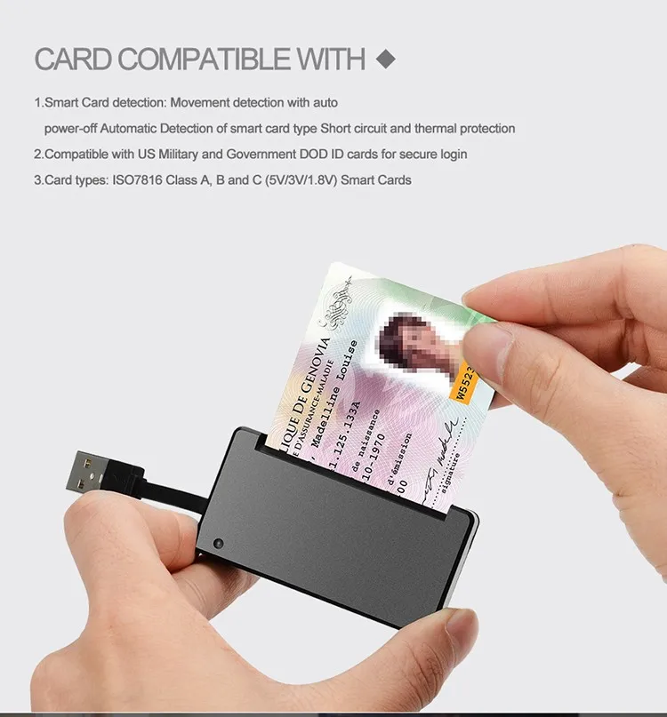 Rocketek Hot Sale High Quality Usb2.0 Smart Card Reader Tablet Pc