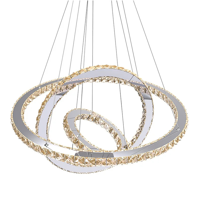 2 rings New Contemporary Chandeliers Modern Led pendant Light Lamp Creative art lamp  European crystal lamp  Nordic simple