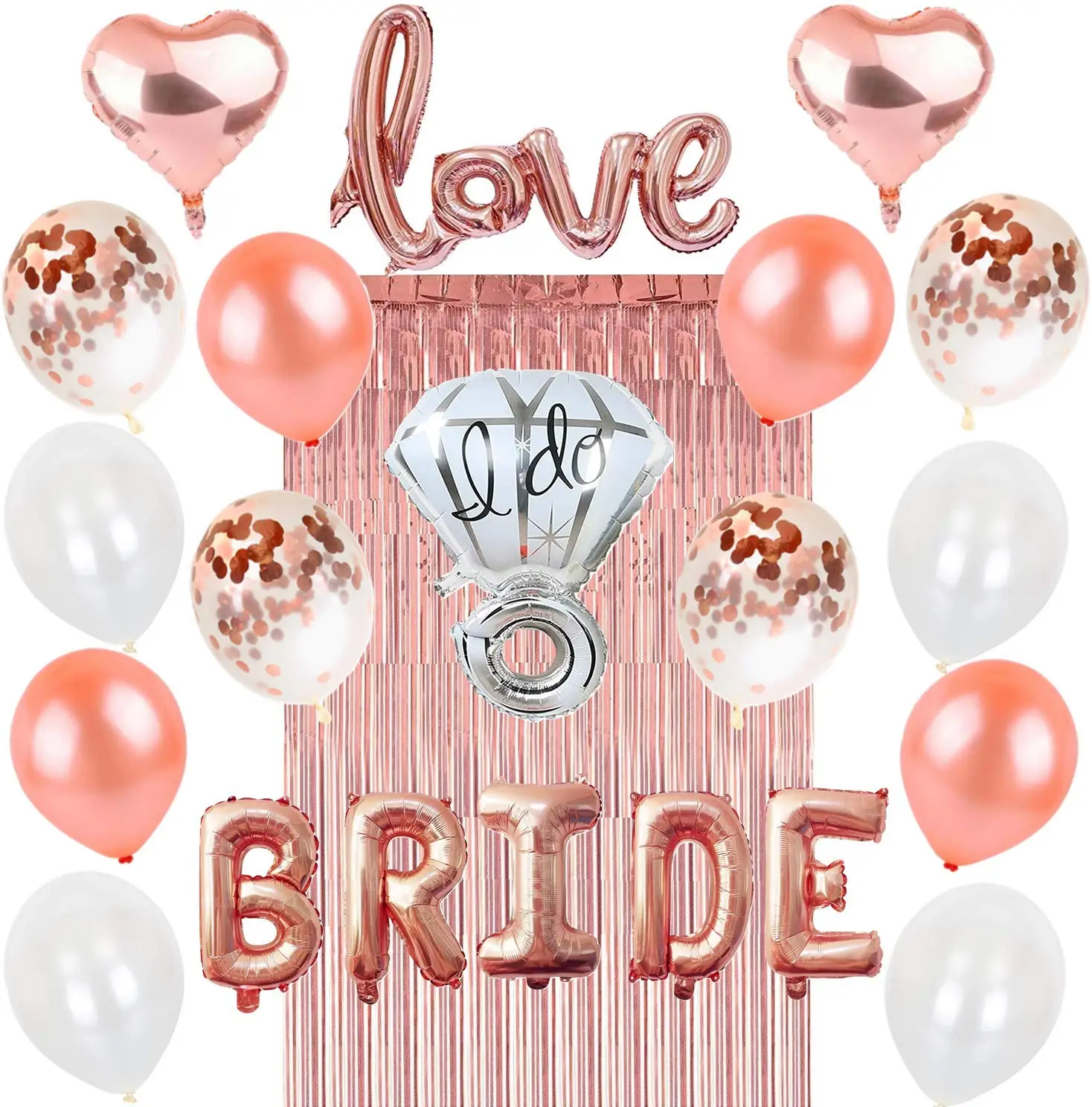 New Rose Gold Bachelorette Party Decorations Kit Bridal Shower Set 
