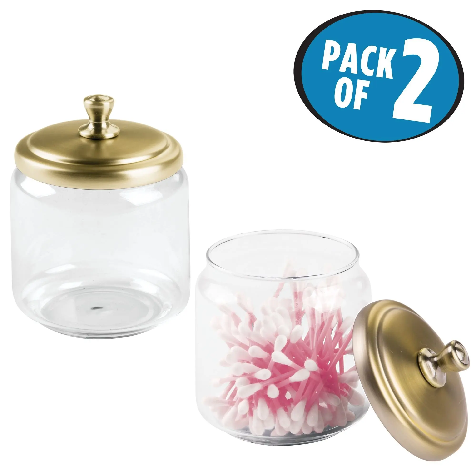 Bathroom Gl Jars Find Deals On Line At Get Quotations Mdesign Bathroom Vanity Gl Storage Organizer Canister Jars For Q Tips Cotton Swabs