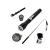 Factory 4*LR44 button cell operated aluminum portable 3 led telescopic magnetic based flashlight with pick-up tool