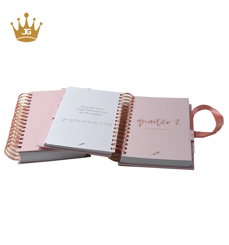 2019 Custom Printed Hardcover Calendar Monthly Weekly Notebook With Ribbon