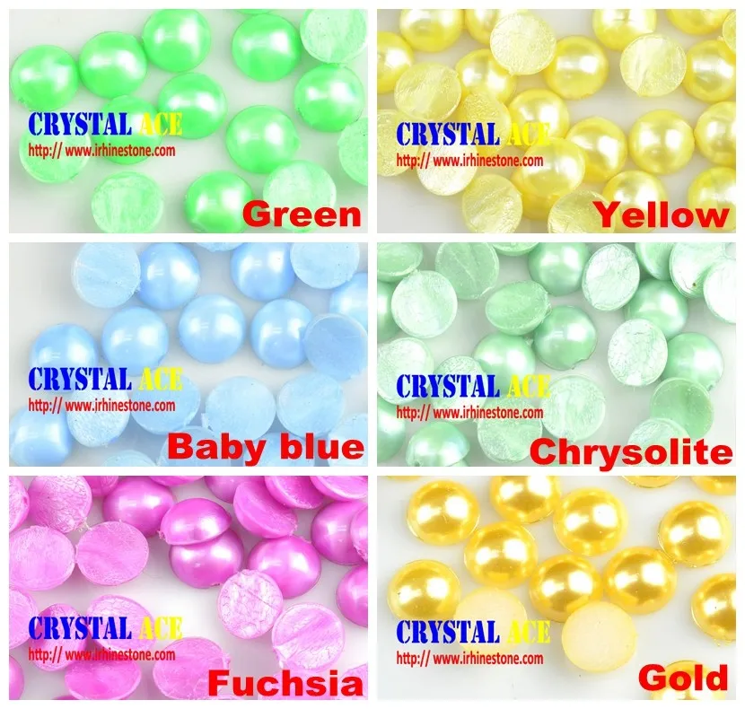 Gold color Cheap heat transfer half-round Pearl for Vases decoation in China