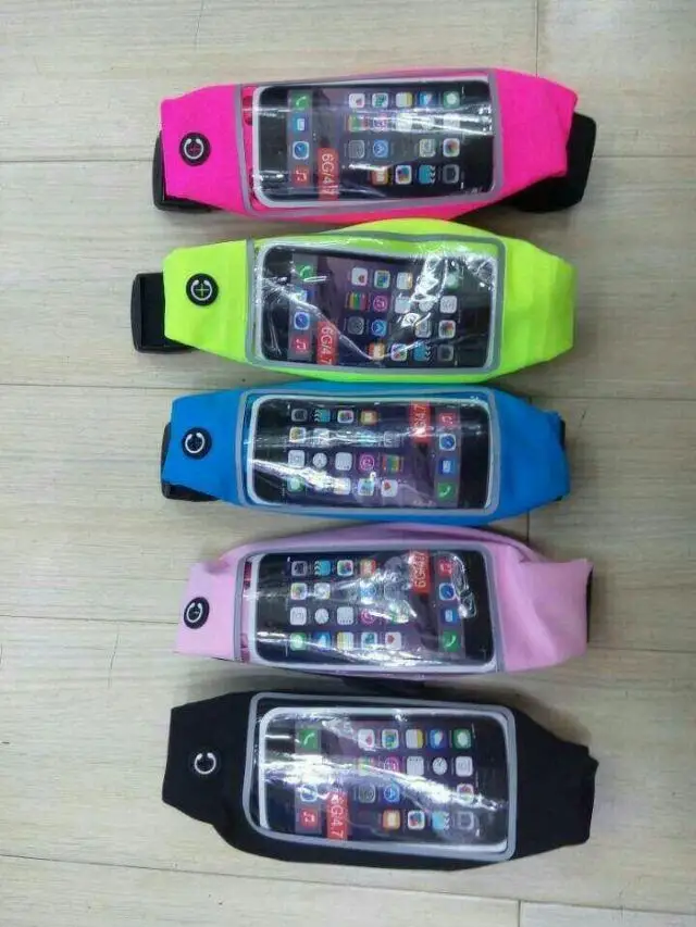 Sporting waist bag for iphone 6 plus Waterproof seal fit different sizes mobile phone with zipper