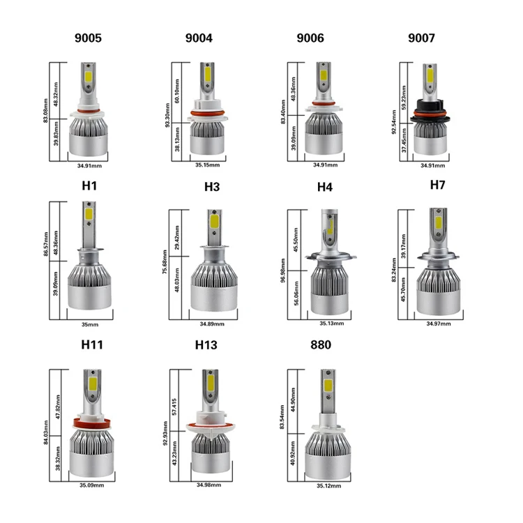 Popular Led Auto Bulbs H5 H7 H11 Car Headlights Bulb Cob Chip Led Light ...