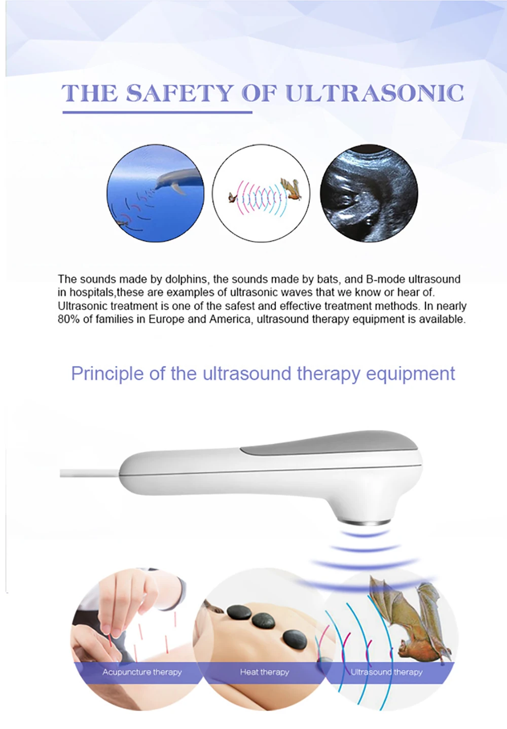 Factory OEM Physical therapy 1MHZ portable ultrasound pain relief machine professional device for Chiropractor