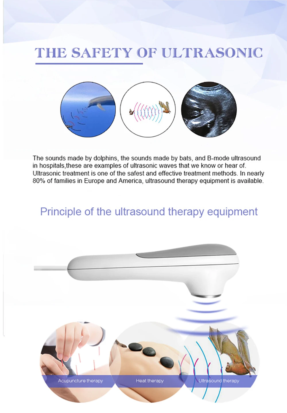 2019 Lightweight design ultrasound therapy machine for sale acoustic shockwave