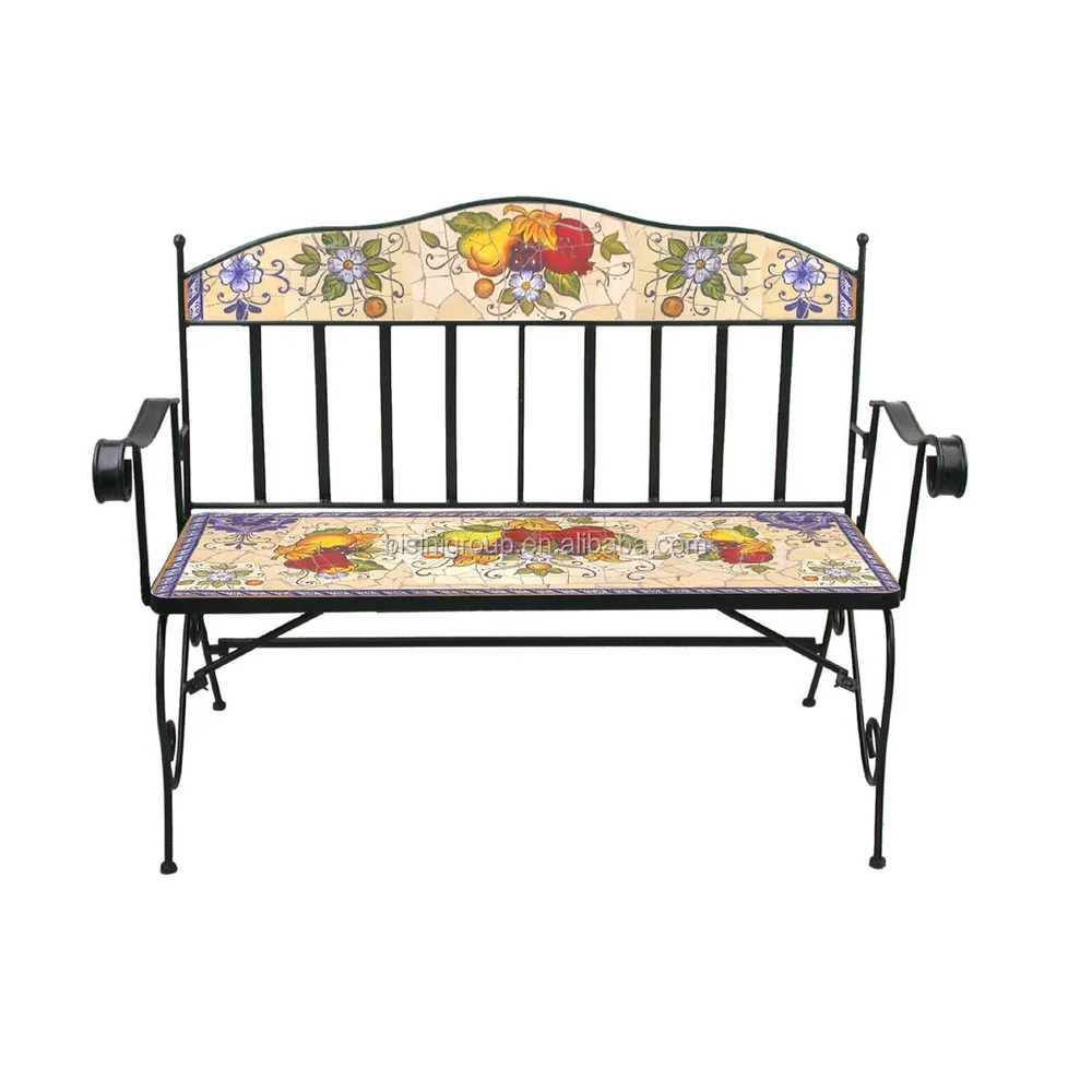 Floral & Vegetable Painted Dining Chair,Wrought Iron Folding Chair