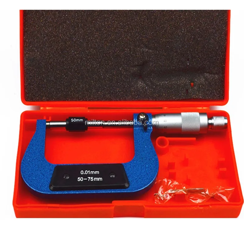 4Pcs 0.01mm 0-100mm Outside External Micrometer Metric Gauge Caliper w/Case 