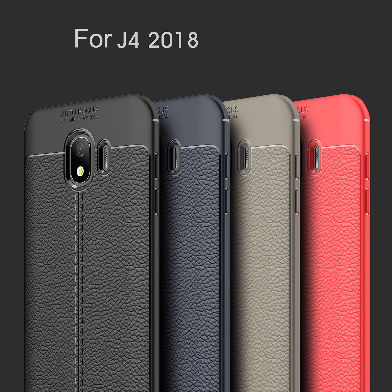 Hot Sell Litchi pattern Soft Tpu case for Samsung galaxy J4 2018 Cover