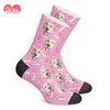 Special Pet Animal Photo Sock Pink Ladi Custom Face Vintage Sock