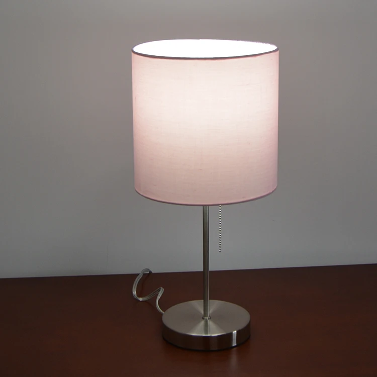 China supplier round metal base fabric shade edison bulb desk table lamp lighting for living room