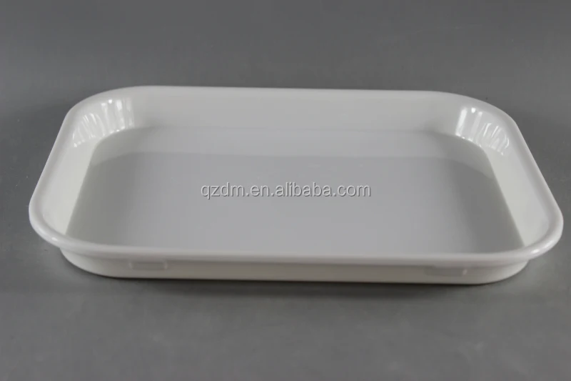 White Melamine Hotel Tray Plastic Servring Tray 10inch
