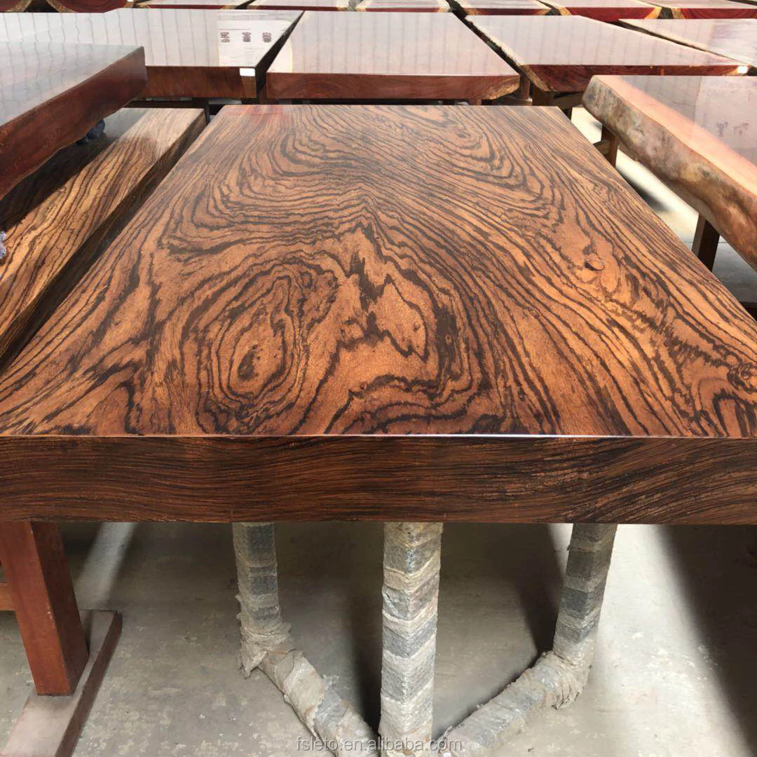 African Zebra Wood Slab Dining Table In Stock Wood Thickness 4inch