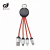 Branded Multi Head Charging Cable Multi-function custom glowing LED Shiny USB charging cable