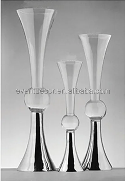 Clear Reversible Trumpet Glass Vaseflower Vase Wedding Clear Reversible Trumpet Glass Vaseflower Vase Wedding