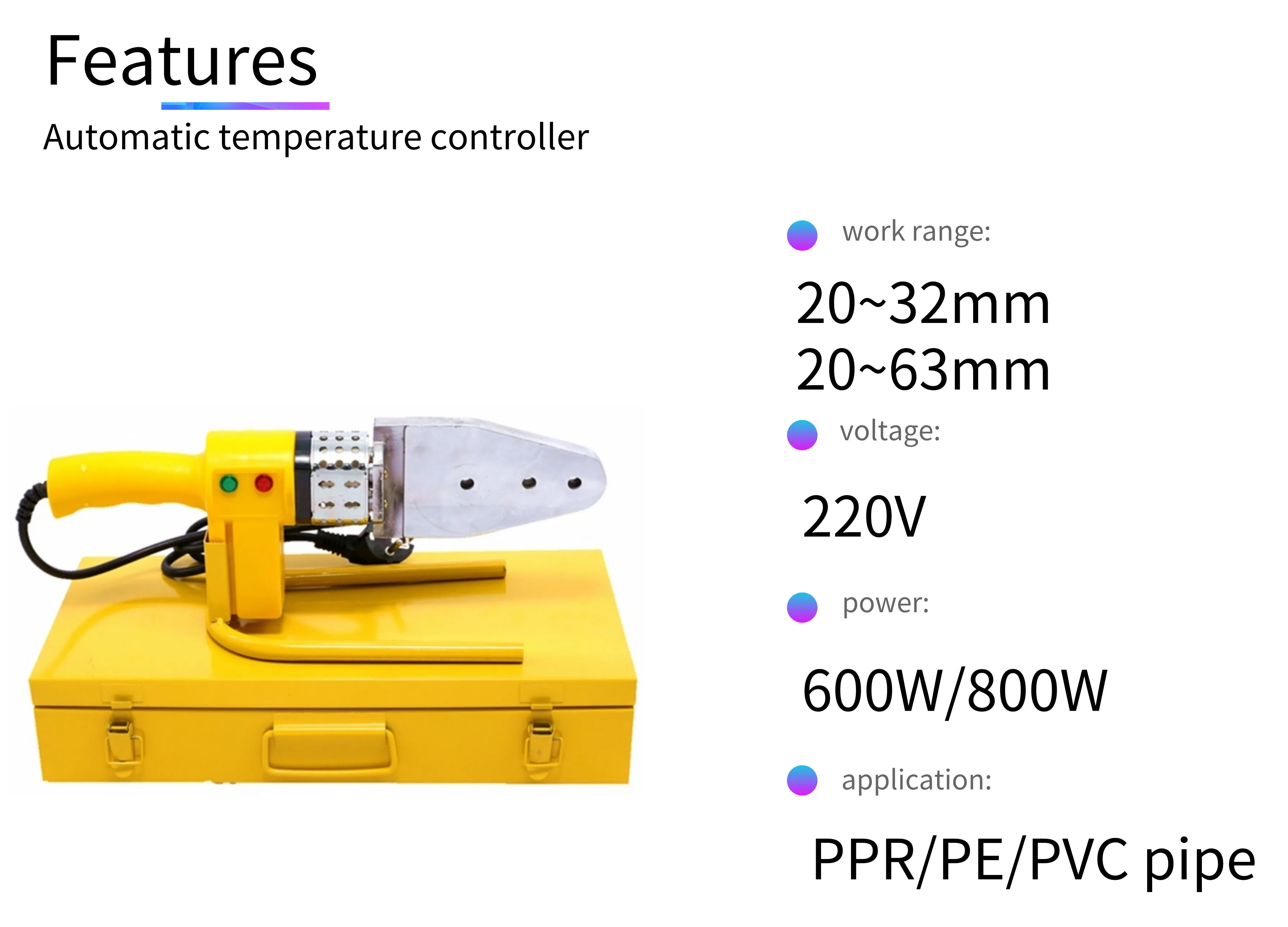Automatic Ppr Pipe Welding Heating Joint Machine/plastic Ppr Pipe