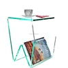 Glass Green Customized W Shaped Clear Acrylic Table With Brochure Leaflet Document Magazine Holder