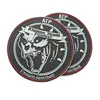 China supplier custom pvc patch wolf heads team rubber patch logo