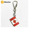 Iron hard enamel custom metal canada souvenir flag keychain